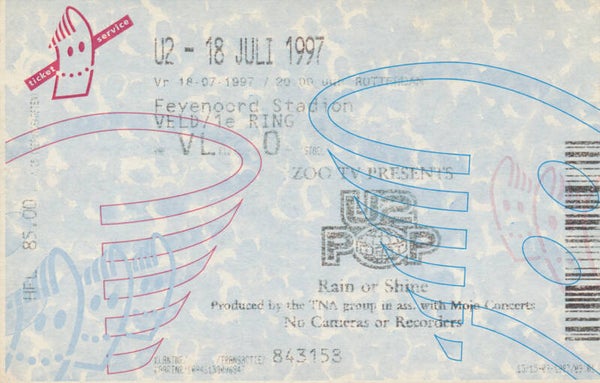 U2 - Rotterdam - 1997 [Holland] - Ticket Stub