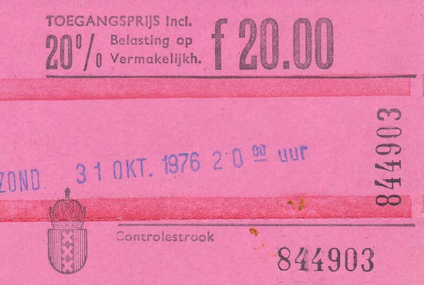 Poco - Concertgebouw, Amsterdam - 1976 [Holland] - Ticket Stub
