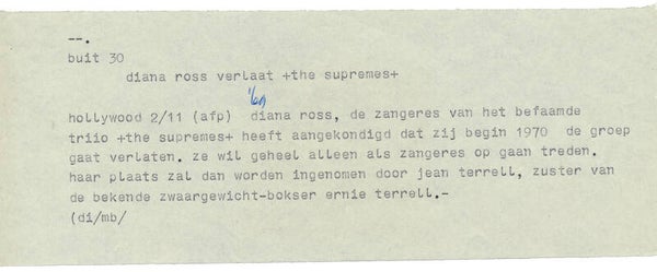 Diana Ross - The Supremes - November 2, 1969 [Holland] - Telex