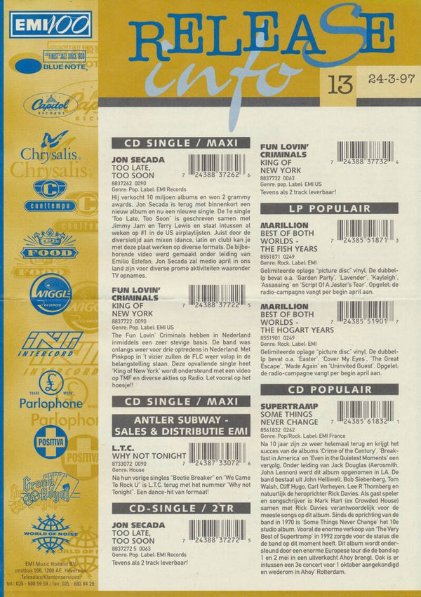 Release Info - March 24, 1997 [Holland] - Sales Magazine