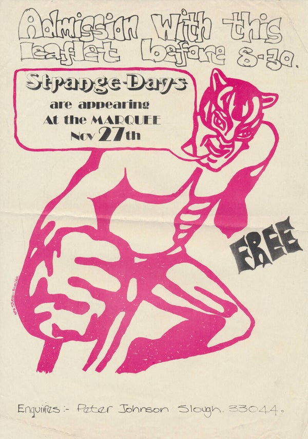 Strange Days - Marquee, London, November 27, 1974 [UK] - Handbill