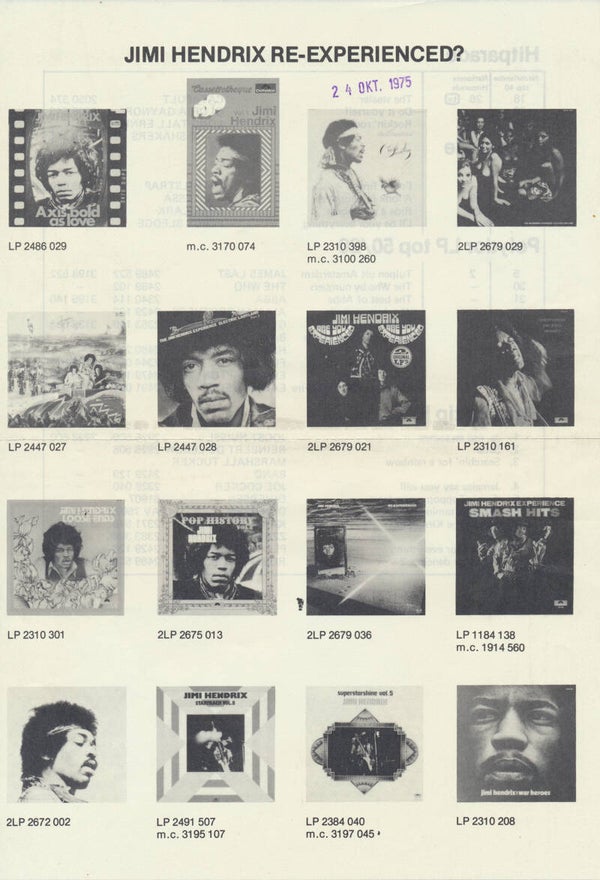 Jimi Hendrix - Re-Experienced? - October 24, 1975 [Holland] - Press Release