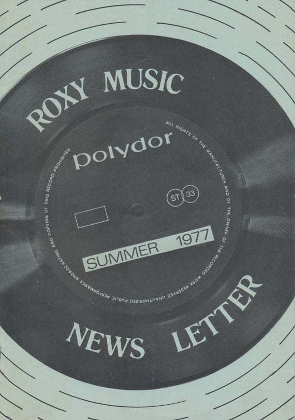 Roxy Music Newsletter - Summer 1977 [UK] - Magazine