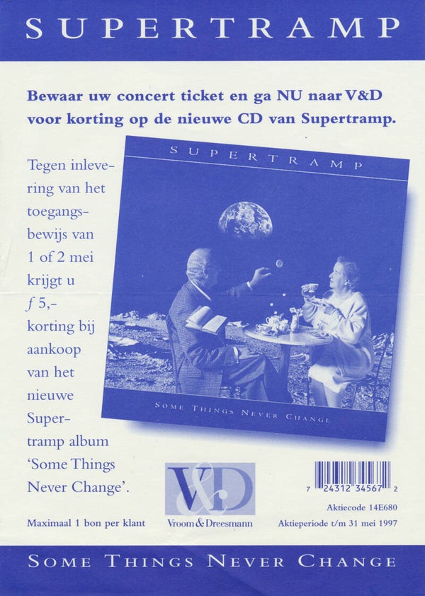 Supertramp - Some Things Never Change - 1997 [Holland] - Handbill