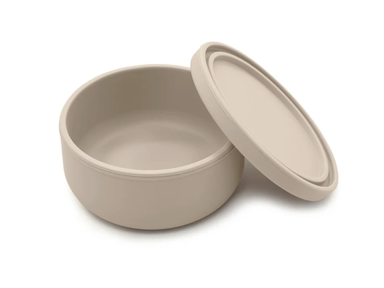 Silicone kom met deksel en zuignap - Shifting Sand