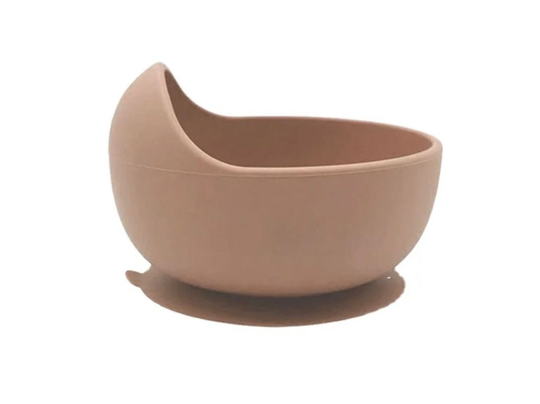 Silicone kom met zuignap - Warm Taupe
