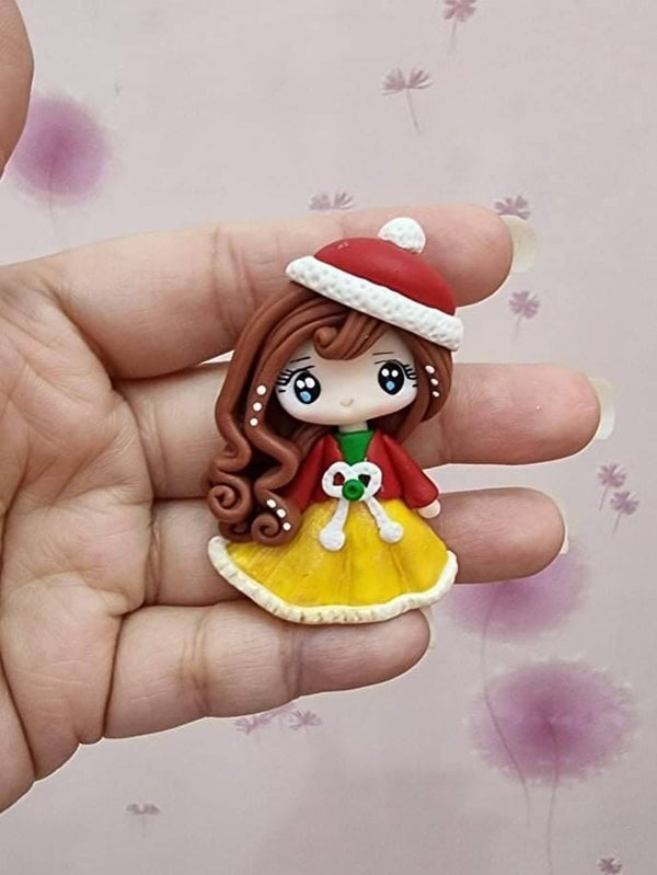 Kerst meisje gele jurk