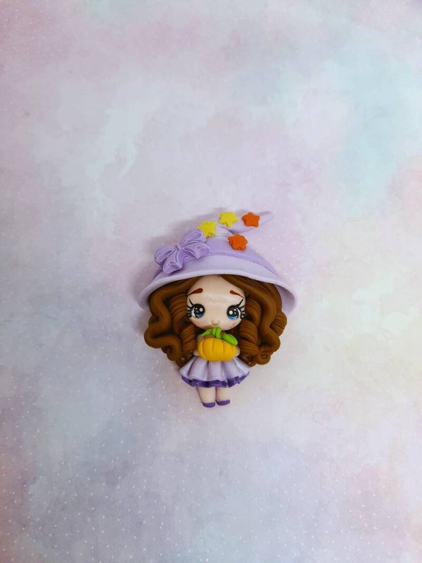 Pumpkin girl purple dress
