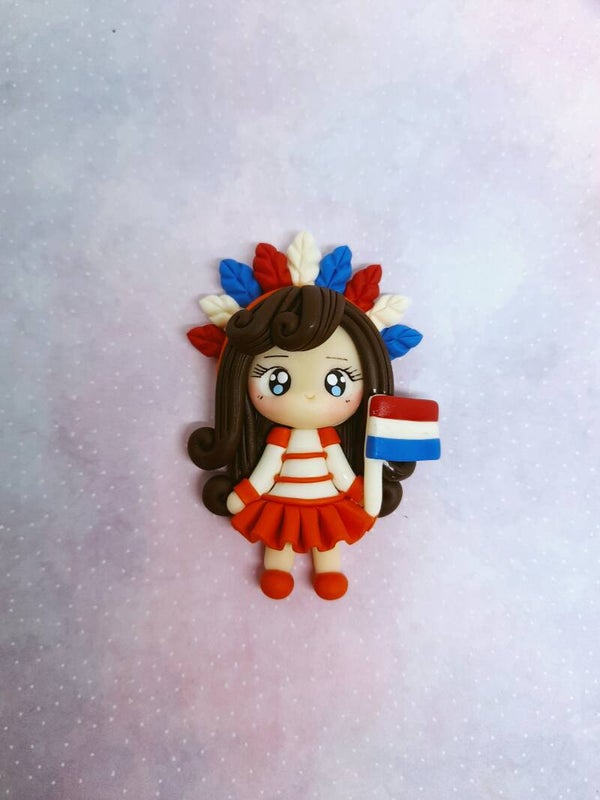 Koningsdag meisje met vlag