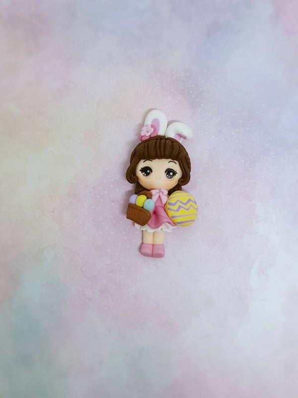 Easter girl yellow egg