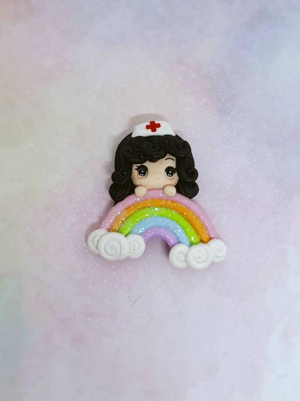 Girl on the rainbow (black hair)