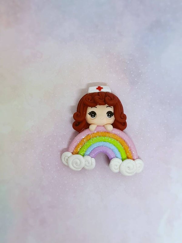 Girl on the rainbow (red hair)