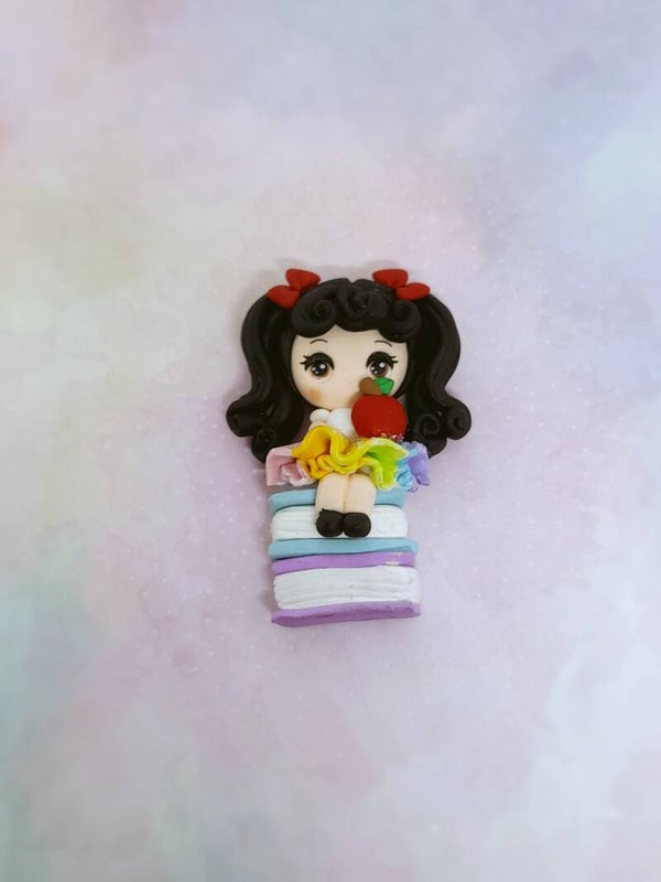 Girl with book black hair