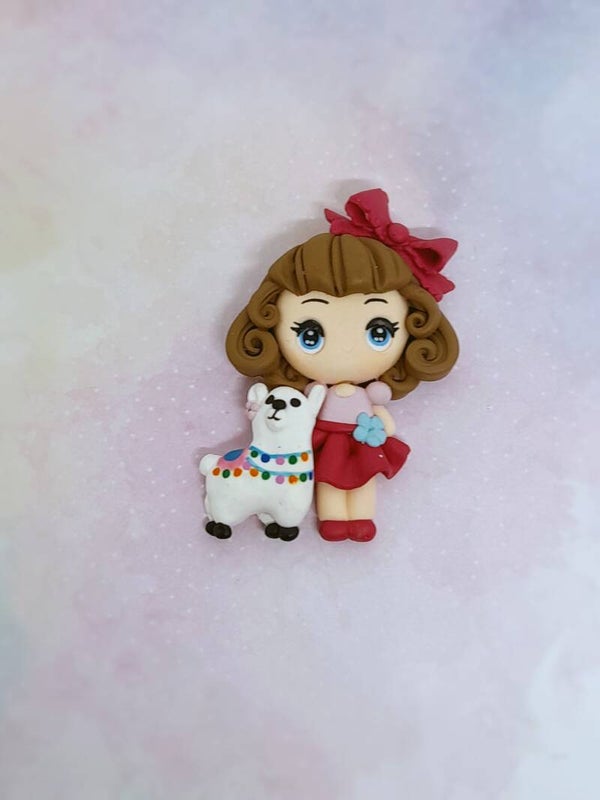 Lama girl brown hair
