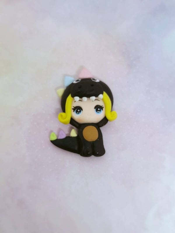 Black dino girl blond hair
