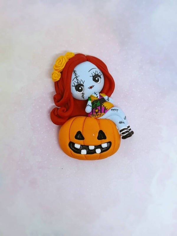 Sally with pumpkin
