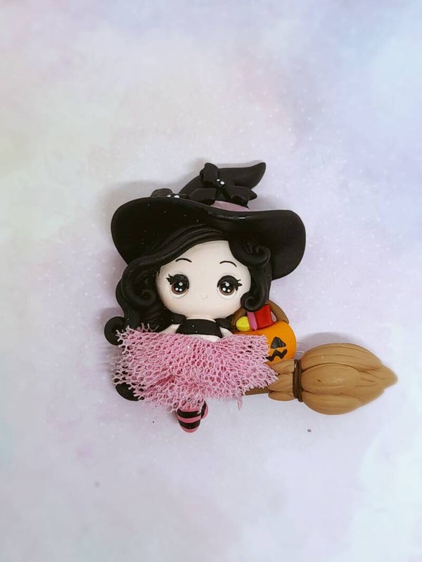 Witch tutu pink black hair