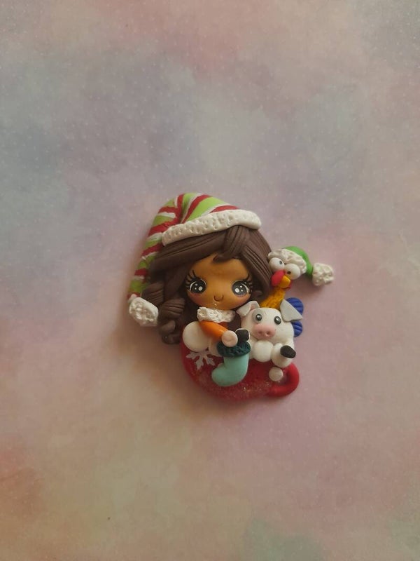 Kerst meisje in mok 05