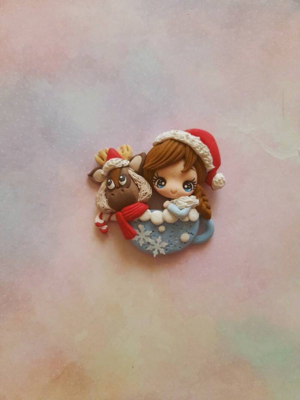 Kerst meisje in mok 01