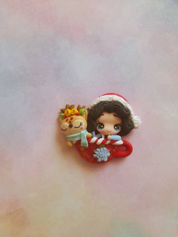 Kerst meisje in mok 03