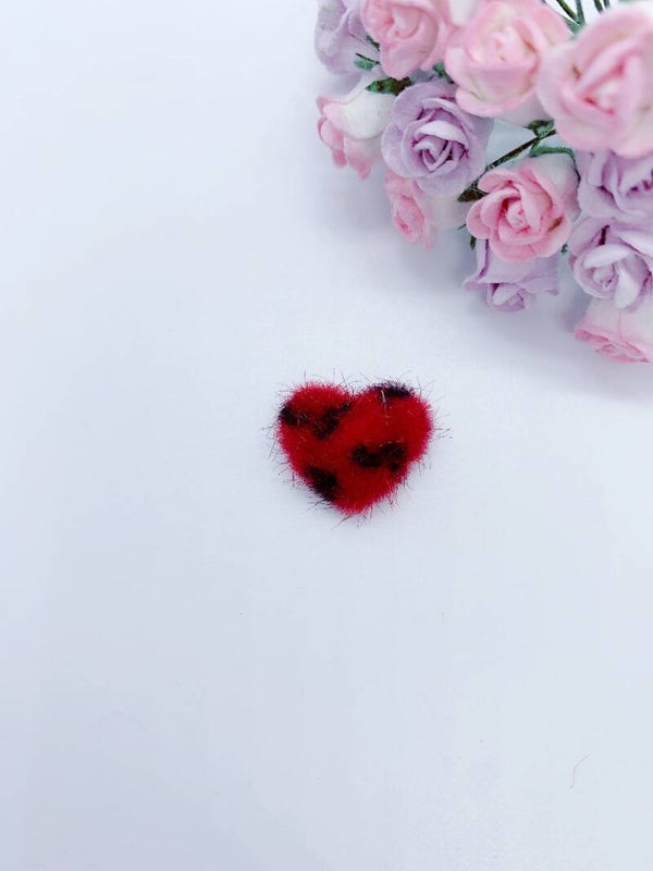 Hart fluffy panter rood