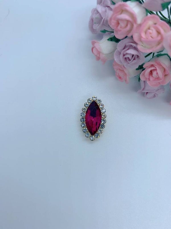 Steen fuschia (goud achterkant)