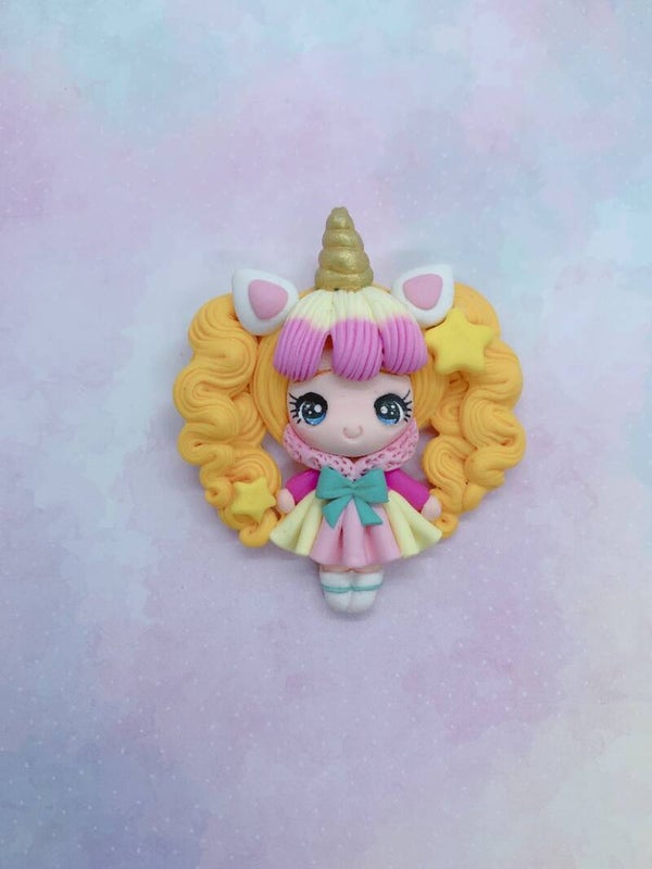 Unicorn girl yellow hair