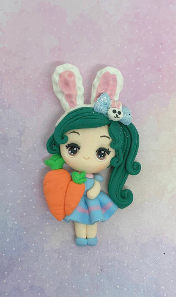 Easter girl with carrots