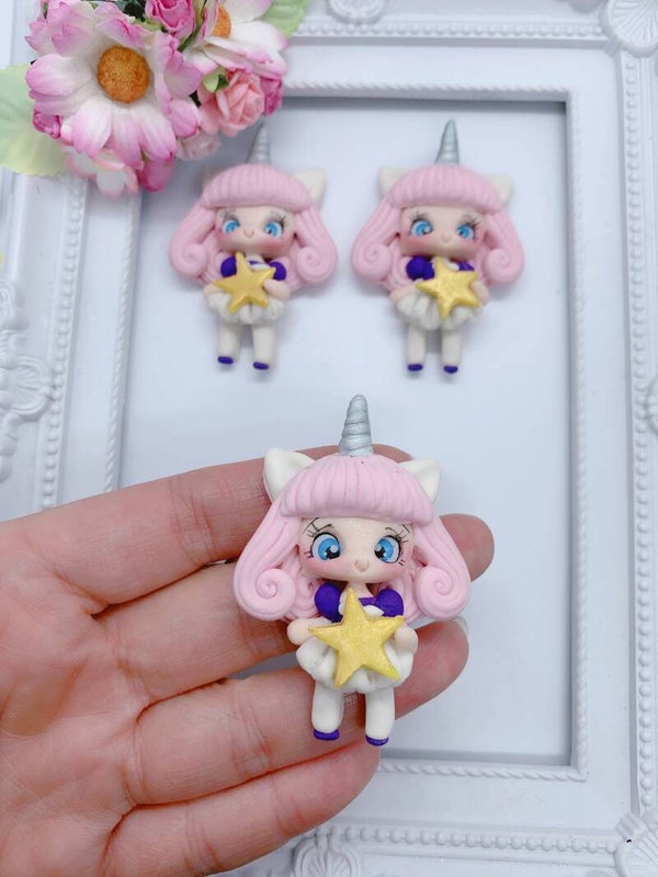 Unicorn meisje lichtroze haar