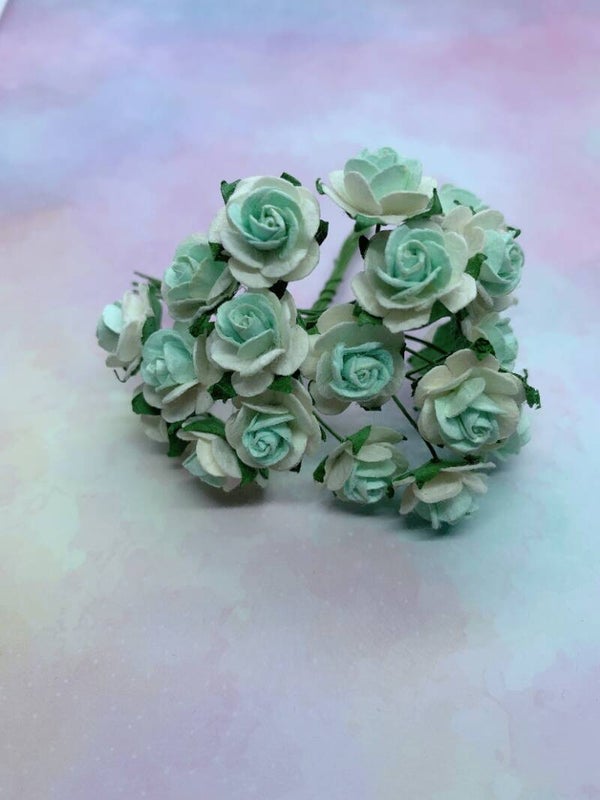 Rozen wit+mintgroen (G-11)