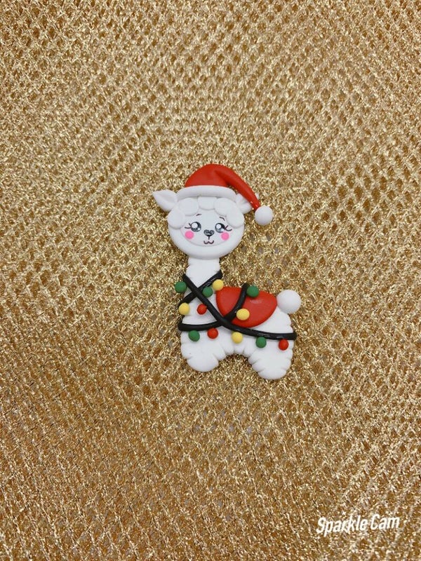 Lama met kerstverlichting