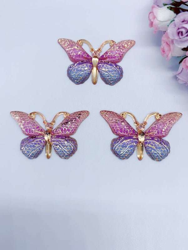 Vlinder roze+blauw