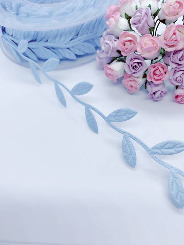 Lint blauw blaadjes