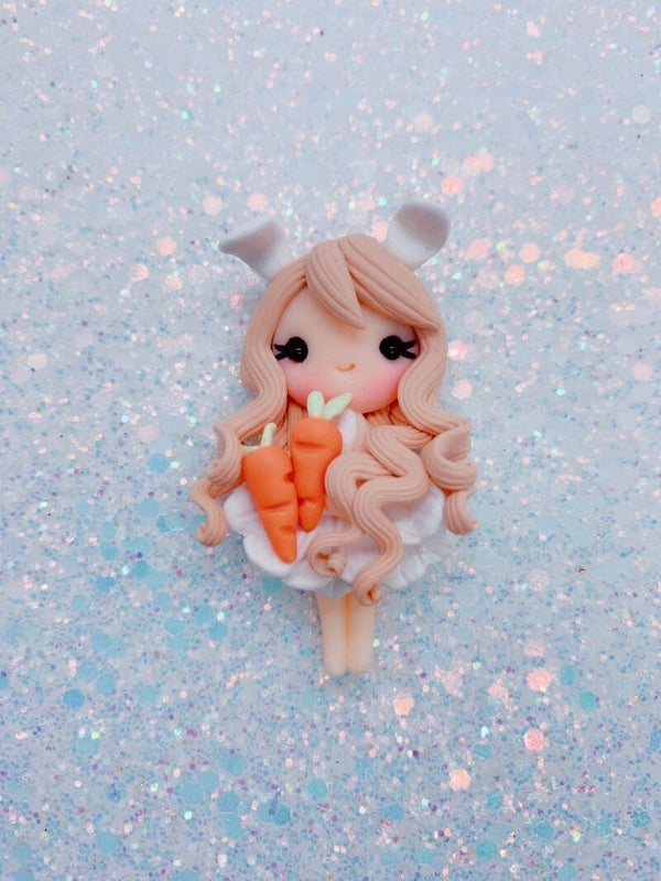 Easter girl with carrot