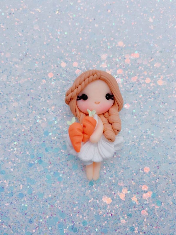 Easter girl with carrot