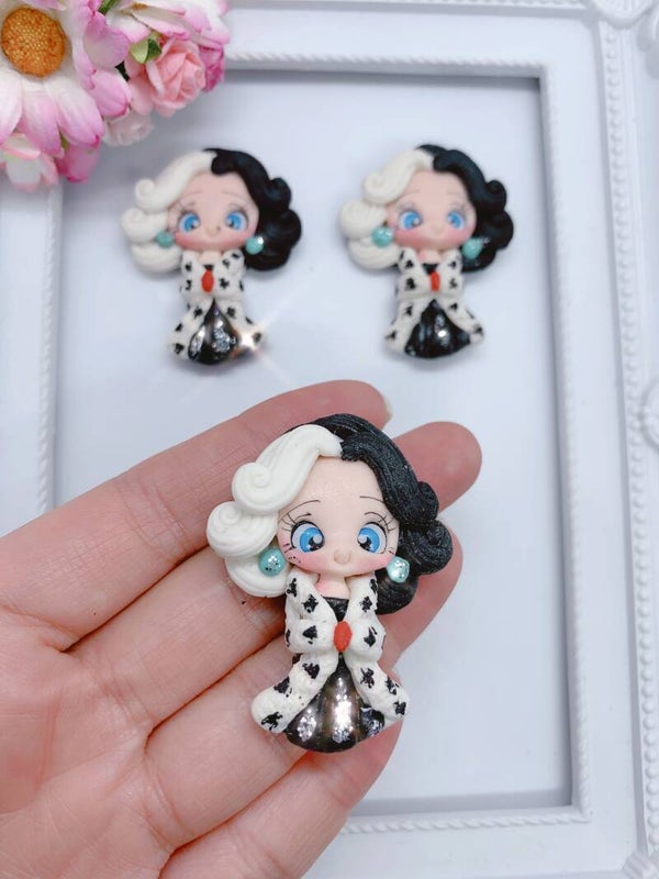 Princess zwart+wit haar