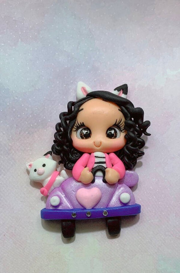 Cat girl with car