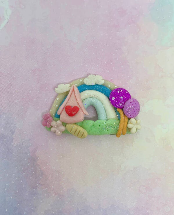Rainbow house blue