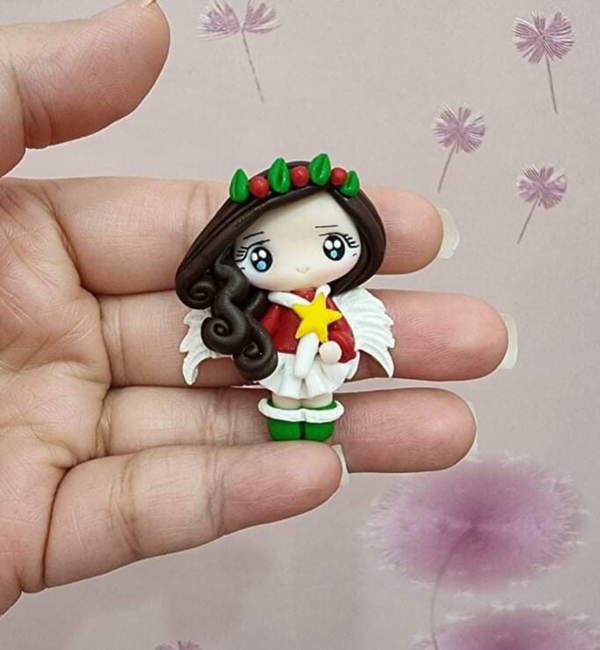 Wit engel kerst costum