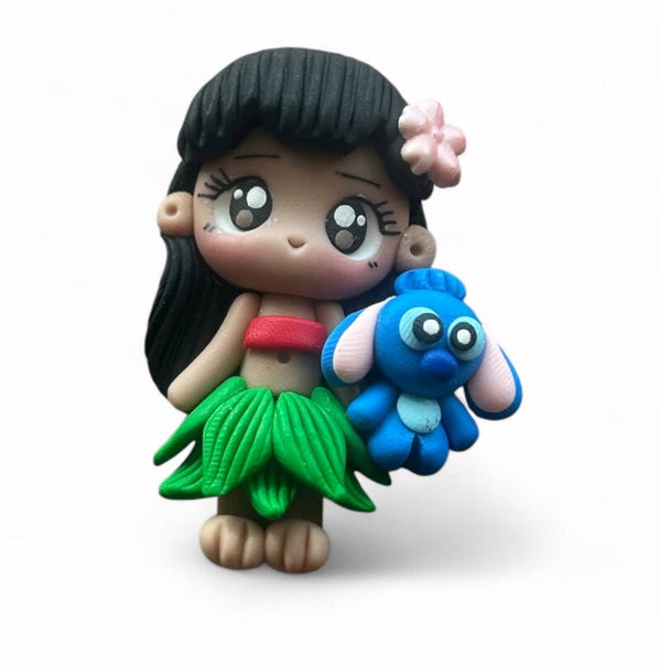 Meisje met blauw konijn