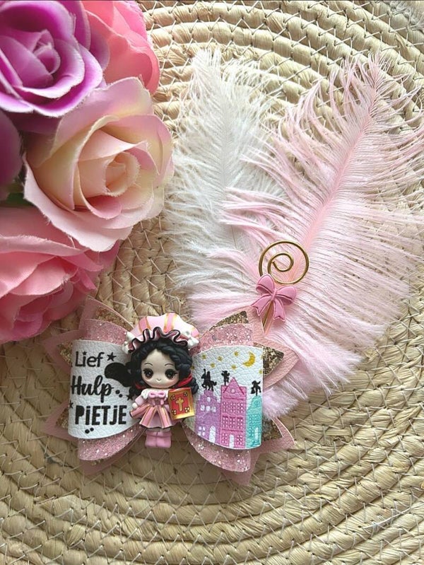 Sinterklaas Luxe strik Piet roze