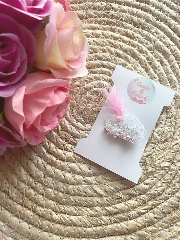 Haarstrik pietenmuts wit+roze