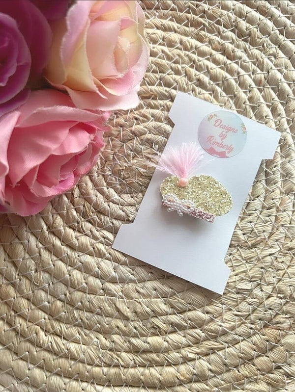 Haarstrik pietenmuts geel+roze