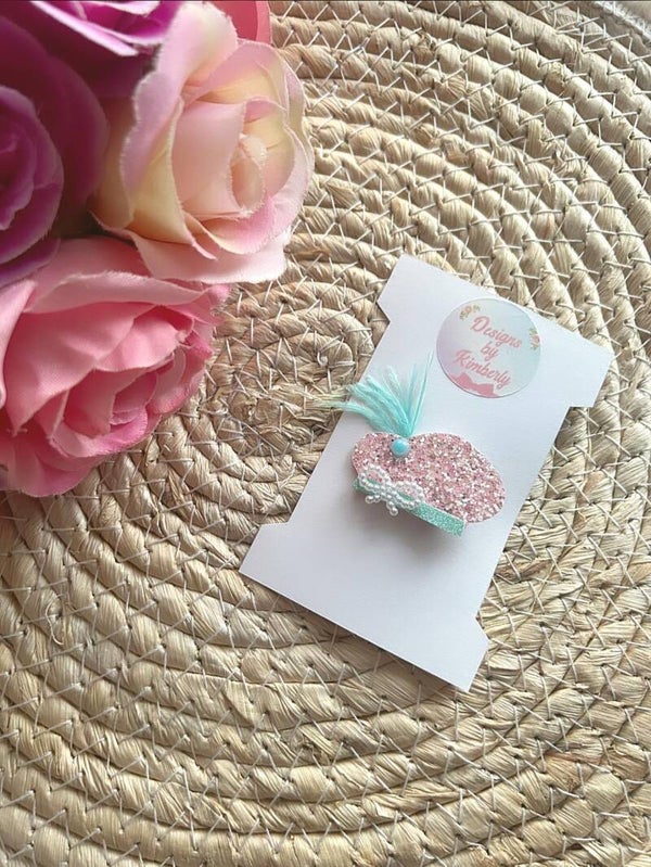 Haarstrik pietenmuts roze+mintgroen