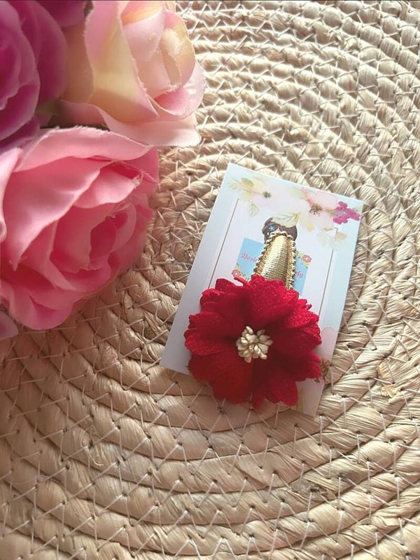 Klik-klak bloem rood+goud