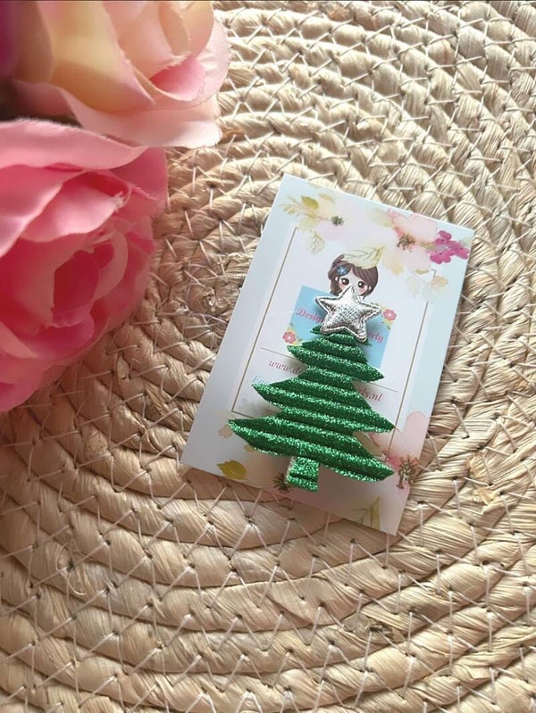 Kerstboom groen+zilver