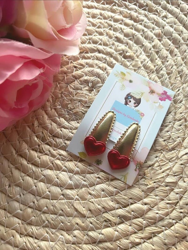 Hartjes set rood+goud