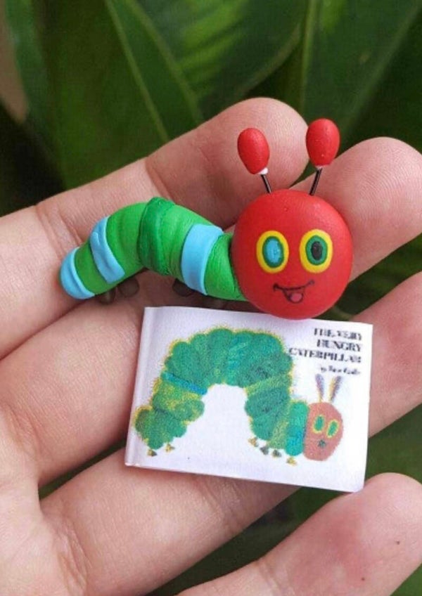 Caterpilar with book