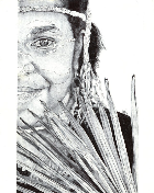 Ritratto donna con penna BIC