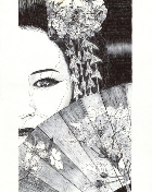 Ritratto donna con penna BIC